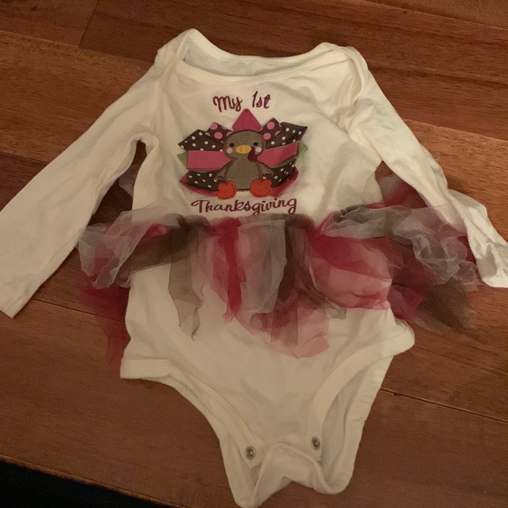 1st Thanksgiving onesie with tutu attached